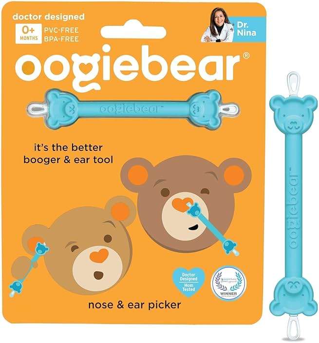 oogiebear Baby Nose Cleaner & Ear Wax Removal Tool - Safe Booger & Earwax Removal for Newborns, Infants, Toddlers - Dual-Ended - Essential Baby Stuff - Image 1