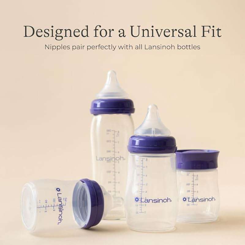 Lansinoh Anti-Colic Baby Bottles, 8 Ounce, 3 Count | Medium Flow Nipples (M), Breastfeeding Bottle with NaturalWave Design, BPA-Free Plastic, Baby Essentials - Image 9