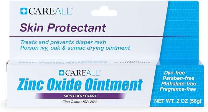 CareAll Zinc Oxide 20% Skin Protectant Barrier Ointment 2 oz, Relieves, Treats and Prevents Minor Skin Irritations due to Diaper Rash. Helps Seal Out Wetness. Protects Chafed Skin. - Image 1