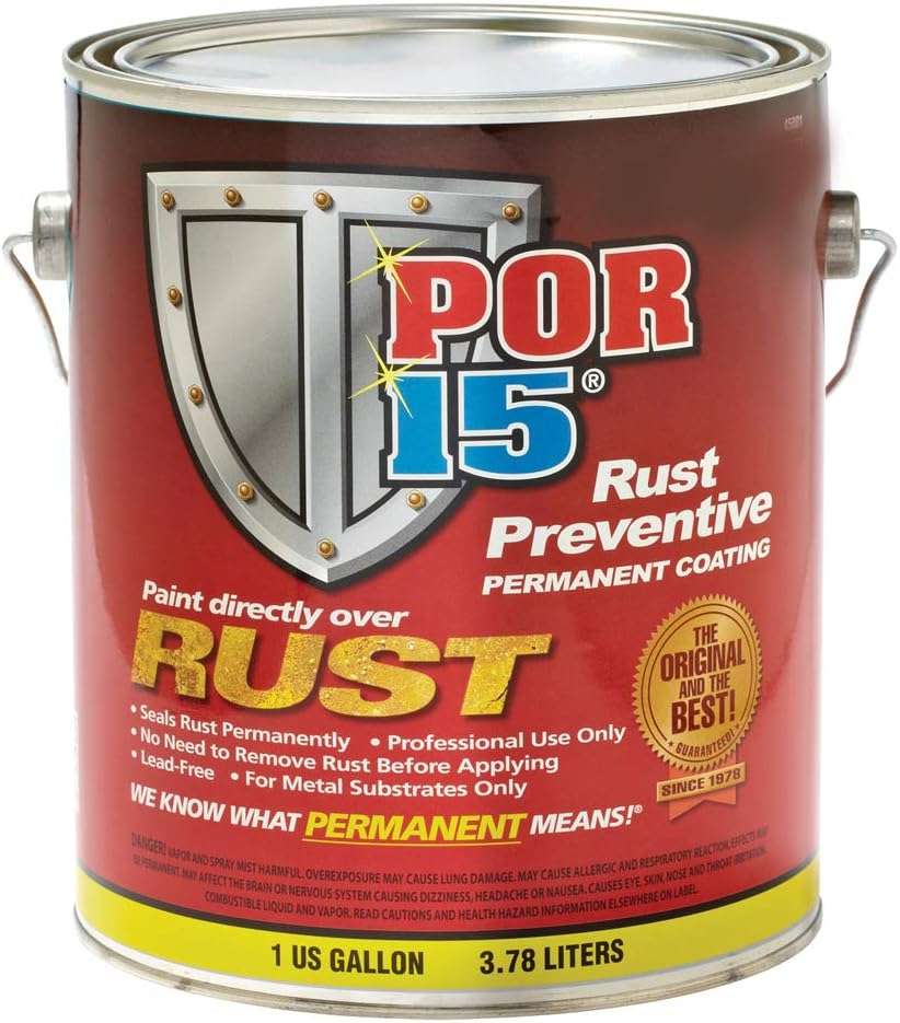 POR-15 Rust Preventive Coating, Stop Rust and Corrosion Permanently, Anti-rust, Non-porous Protective Barrier, 128 Fluid Ounces, Semi-gloss Black - Image 1