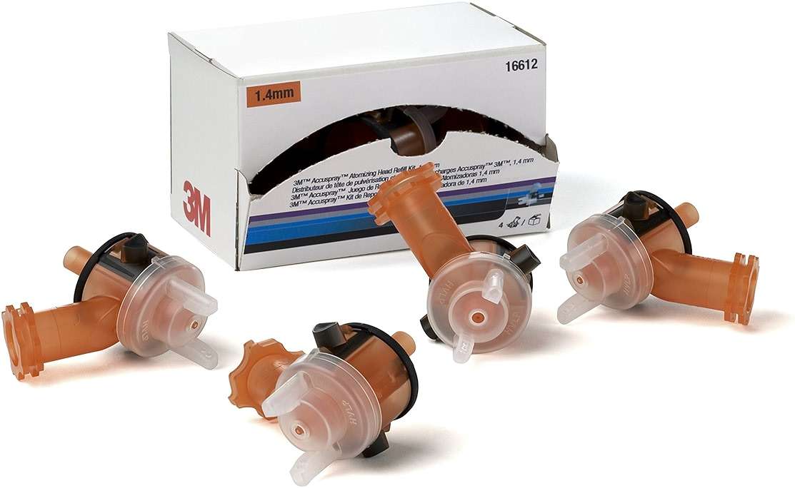 3M Accuspray Atomizing Head, 16612, Orange, 1.4 mm, 4 Count (Pack of 1), for Very Low-to-High-Viscosity Coatings - Image 4