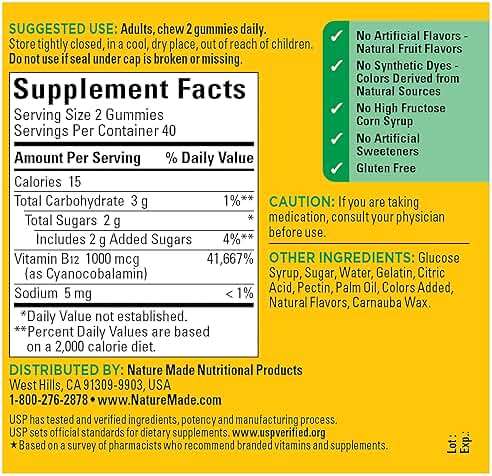 Nature Made Vitamin B12 Gummies 1000 mcg per serving, Dietary Supplement for Energy Metabolism Support, B12 Vitamins, 80 Gummy Vitamins, 40 Day Supply - Image 5