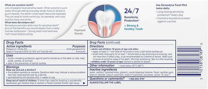 Sensodyne Fresh Mint Sensitive Toothpaste, ADA Accepted Toothpaste for Cavity Prevention and Sensitive Teeth Treatment - 4 Ounces (Pack of 2) - Image 8