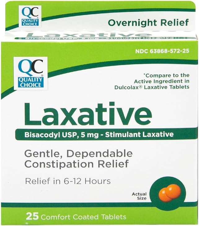 Quality Choice Laxatives for Constipation Relief - Bisacodyl 5mg Tablets, Comfort Coated Stimulant Laxative. Overnight Relief, 25 Count. for Occasional Constipation and Irregularity. - Image 6