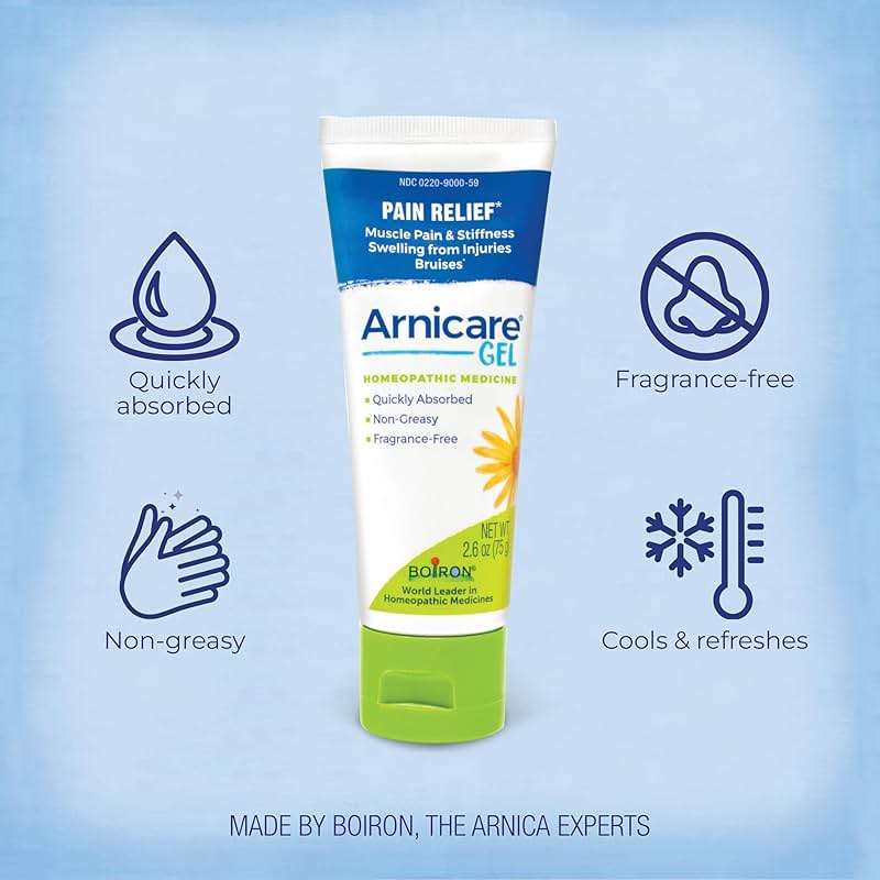 Boiron Arnicare Gel for Relief of Joint Pain, Muscle Pain, Muscle Soreness, and Swelling from Bruises or Injury - Non-greasy and Fragrance-Free - 2.6 oz - Image 3