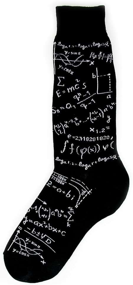 Foot Traffic Men's Education-Themed Socks, Math Genius (Size 7-12) - Image 1