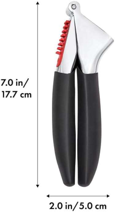 OXO Good Grips Heavy Duty Garlic Press, Die-Cast Zinc, Black - Image 2
