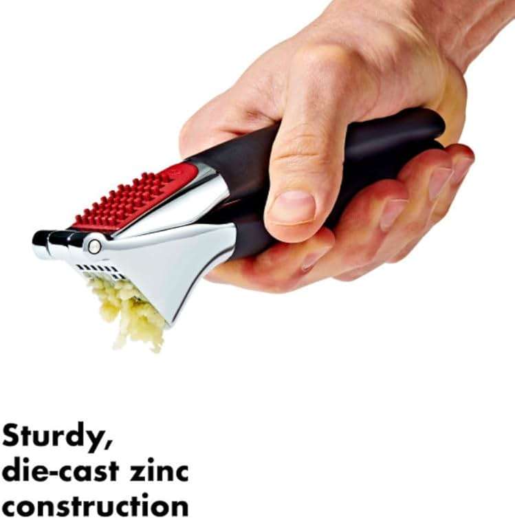OXO Good Grips Heavy Duty Garlic Press, Die-Cast Zinc, Black - Image 3