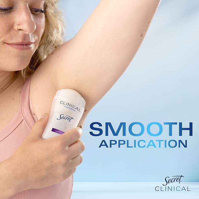 Secret Clinical Strength 100HR Sweat & Odor, Clear Gel Antiperspirant Deodorant for Women, 3X Stress Protection with Hyaluronic Acid, PH Balancing Minerals, Clear Lavender Scent, 2.6 oz - Image 9