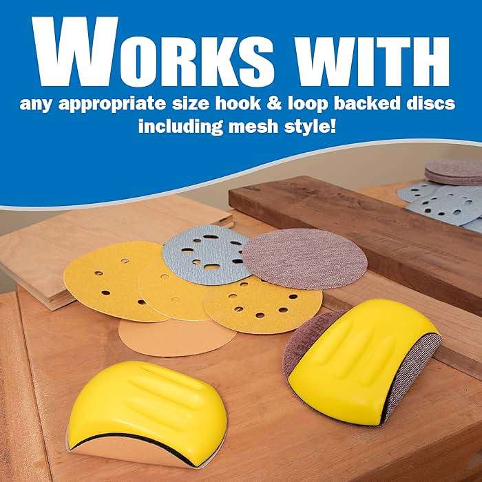 Peachtree Woodworking Supply 5" Sanding Mouse Block for Furniture Restoration, Home, Automotive, Hook and Loop Sanding Block, Accepts Standard Orbital Discs (5" Sander Mouse) - Image 3