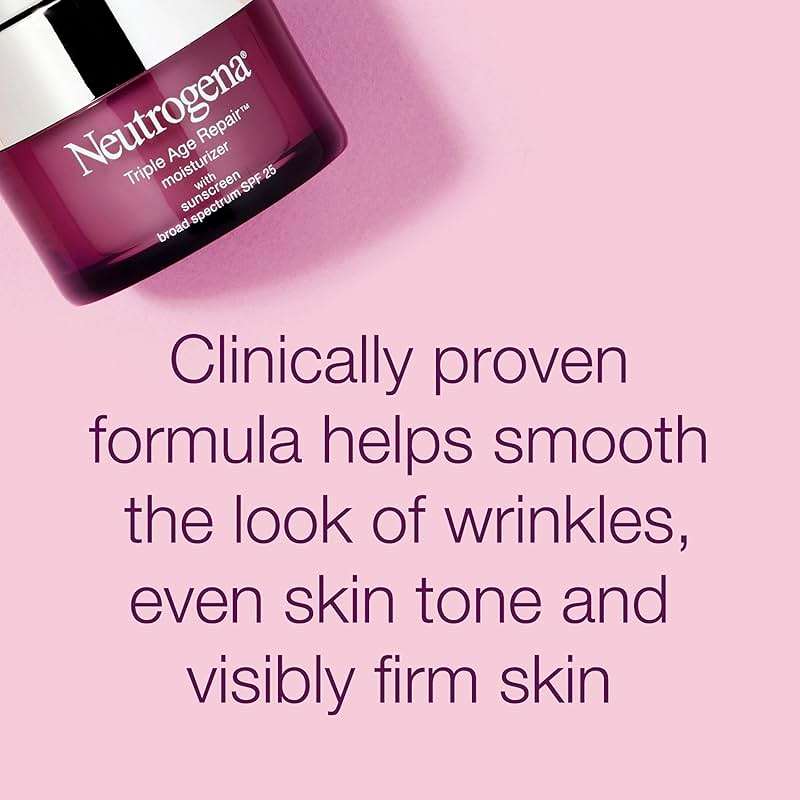 Neutrogena Triple Age Repair Face Moisturizer SPF 25 Anti-Aging Cream with Hexinol Technology Vitamin C Glycerin and Shea Butter to Help Reduce Wrinkles, 1.7 fl oz - Image 2