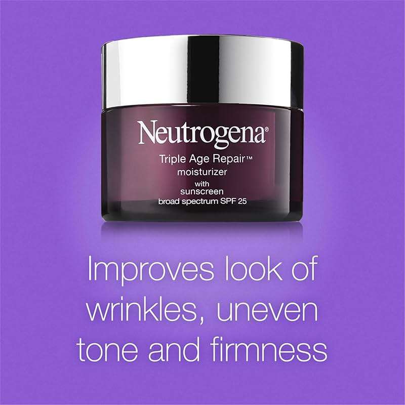 Neutrogena Triple Age Repair Face Moisturizer SPF 25 Anti-Aging Cream with Hexinol Technology Vitamin C Glycerin and Shea Butter to Help Reduce Wrinkles, 1.7 fl oz - Image 4