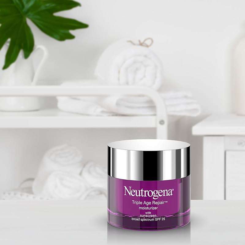 Neutrogena Triple Age Repair Face Moisturizer SPF 25 Anti-Aging Cream with Hexinol Technology Vitamin C Glycerin and Shea Butter to Help Reduce Wrinkles, 1.7 fl oz - Image 6