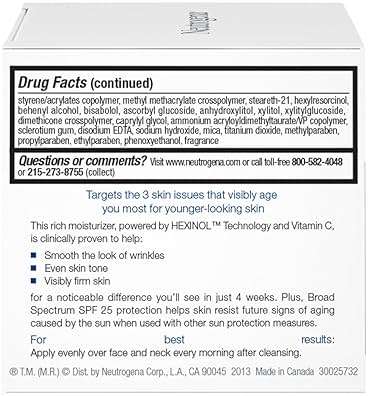 Neutrogena Triple Age Repair Face Moisturizer SPF 25 Anti-Aging Cream with Hexinol Technology Vitamin C Glycerin and Shea Butter to Help Reduce Wrinkles, 1.7 fl oz - Image 9