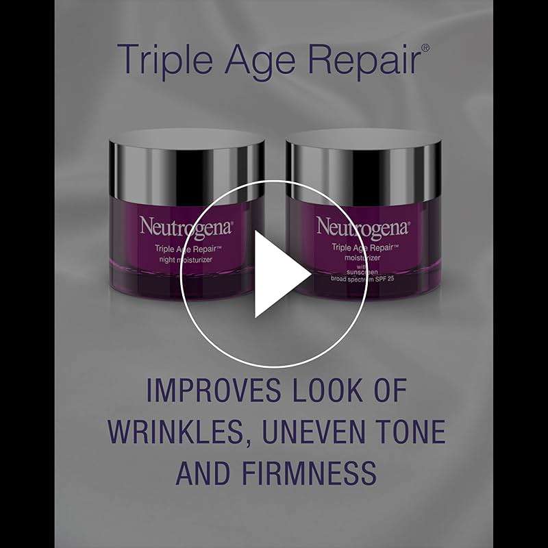 Neutrogena Triple Age Repair Face Moisturizer SPF 25 Anti-Aging Cream with Hexinol Technology Vitamin C Glycerin and Shea Butter to Help Reduce Wrinkles, 1.7 fl oz - Image 10
