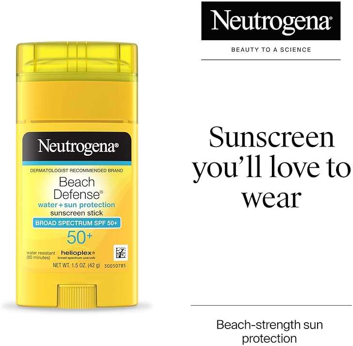 Neutrogena Beach Defense Sunscreen Stick SPF 50 Broad Spectrum UVA UVB Protection Lightweight Water Resistant up to 80 Minutes Oil-Free No-Mess Beach-Strength Sun Protection for Whole Family, 1.5 oz - Image 2