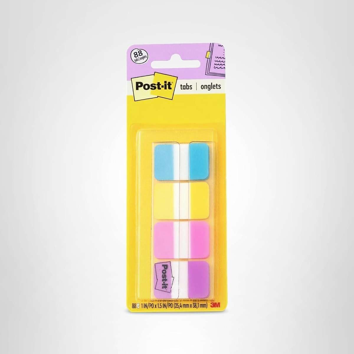 Post-it Sticky Tabs, 1 in. x 1.5 in., 4 Pads of Book Tabs in Assorted Bright Colors for Bookmarking, Annotating, Reading, and Reminders, Blue, Yellow, Pink, and Purple (88 Total Count) - Image 11