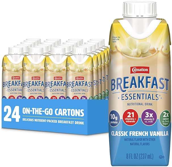 Carnation Breakfast Essentials Ready-to-Drink, Classic French Vanilla, 8 FL OZ Carton (Pack of 24) - Image 1