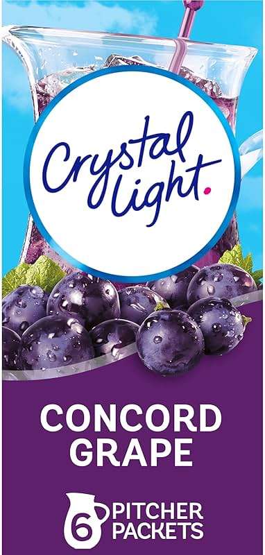 Crystal Light Drink Mix, 6 Pitcher Packets, for Flavorful Hydration and Shareable Refreshment, Concord Grape Artificially flavored, Zero Sugar, Low Calorie, 2.01 oz - Image 1