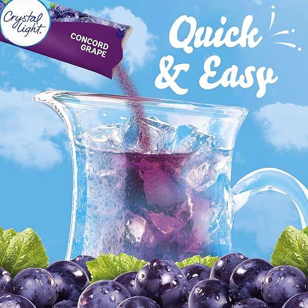 Crystal Light Drink Mix, 6 Pitcher Packets, for Flavorful Hydration and Shareable Refreshment, Concord Grape Artificially flavored, Zero Sugar, Low Calorie, 2.01 oz - Image 5