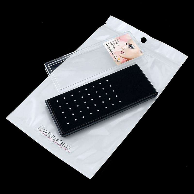 JEWELRIESHOP 40pcs Nose Studs Stainless Steel CZ Nose Rings Pins Piercing Jewelry Bone Studs for Women Men Hypoallergenic 22G - Image 6