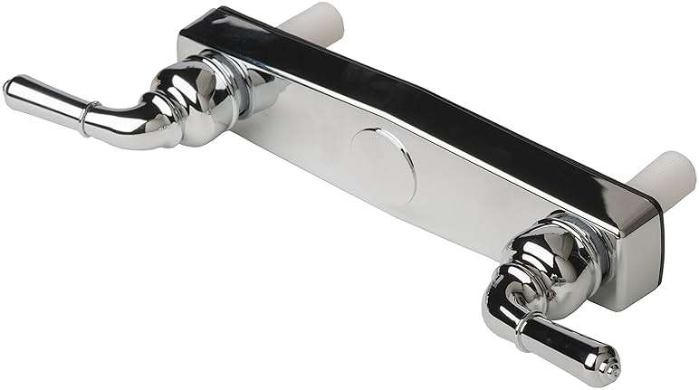 Laguna Brass 3320CP/4010CP Mobile Home Non-Metallic Two Handle 8" Shower Faucet Valve with Matching Shower Head/Arm/Flange Chrome Finish - Image 3