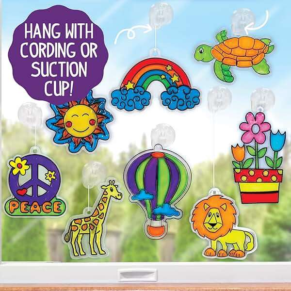 Made By Me Create Your Own Window Art, Paint Your Own Suncatchers, DIY Arts & Crafts Idea, Craft Kits for Kids, Crafts for Kids & Toddlers, Toddler Arts and Crafts - Image 2