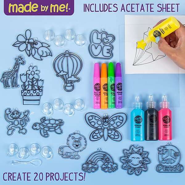 Made By Me Create Your Own Window Art, Paint Your Own Suncatchers, DIY Arts & Crafts Idea, Craft Kits for Kids, Crafts for Kids & Toddlers, Toddler Arts and Crafts - Image 4