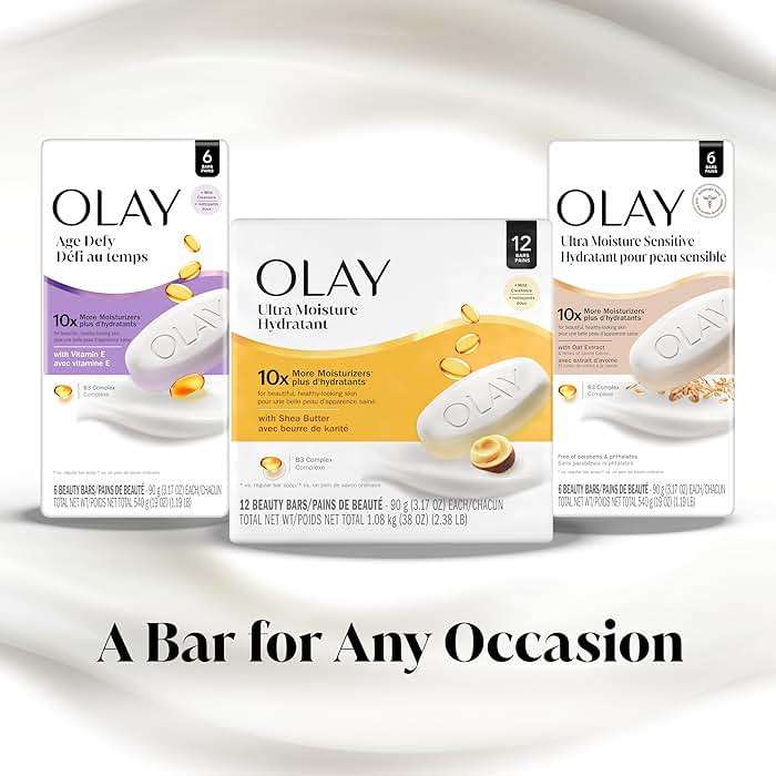 Olay Beauty Bar, Ultra Moisture,10x More Moisturizers, Nourishing Conditioners, Smooth & Gentle on Skin, Vitamin B3 Complex, For All Skin Types, Shea Butter Scent, 3.17 oz, (Pack of 12) - Image 8