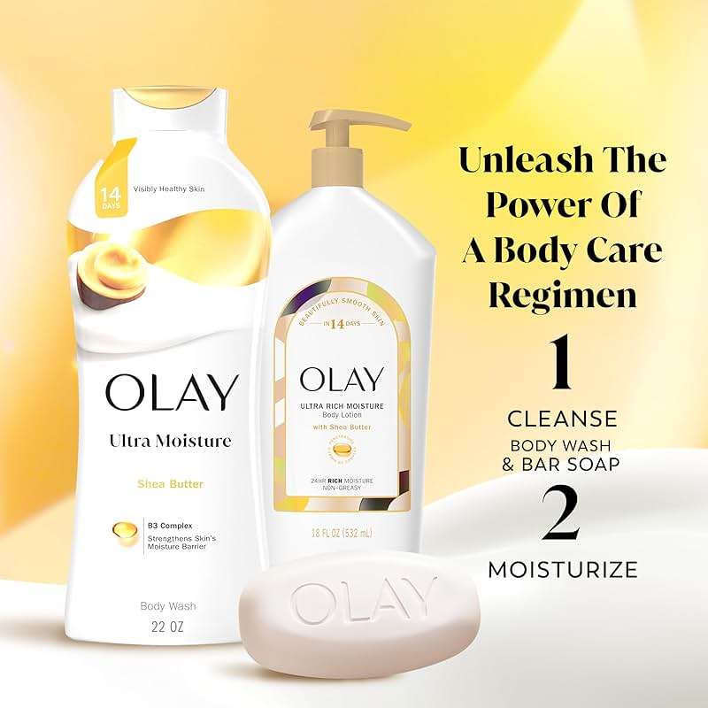 Olay Beauty Bar, Ultra Moisture,10x More Moisturizers, Nourishing Conditioners, Smooth & Gentle on Skin, Vitamin B3 Complex, For All Skin Types, Shea Butter Scent, 3.17 oz, (Pack of 12) - Image 9