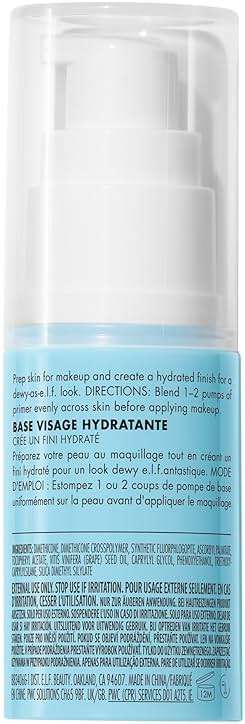 e.l.f. Hydrating Face Primer, Moisturizing Makeup Base, Smooths Pores & Fine Lines, Long-Lasting Wear, Preps Skin for Foundation Application, Small - Image 7