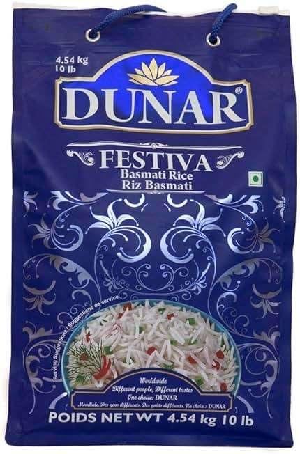 Dunar - Festiva Pusa Basmati Rice, 10 Lb - Image 1
