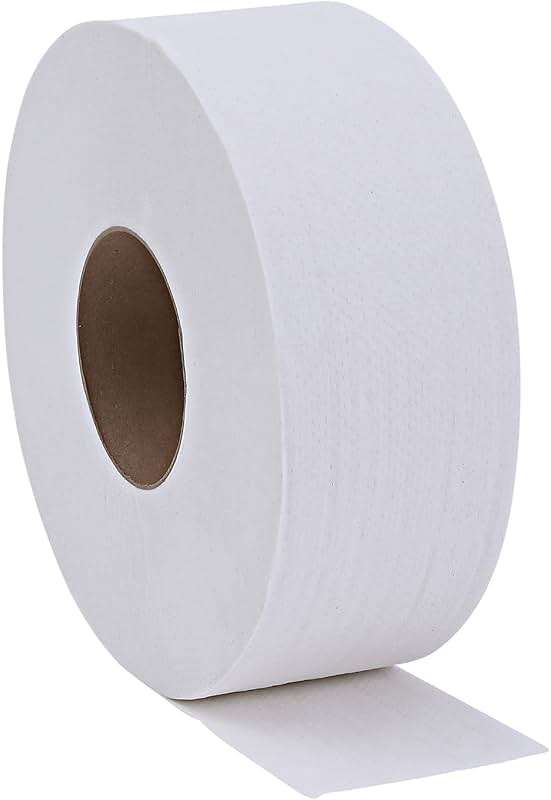 Genuine Joe Jumbo Roll Bath Tissue - 2-Ply White Toilet Paper, 3.3" x 650' per Roll, 12 Count Bulk Pack, Recycled Fiber, Commercial Grade for Dispensers - Image 7