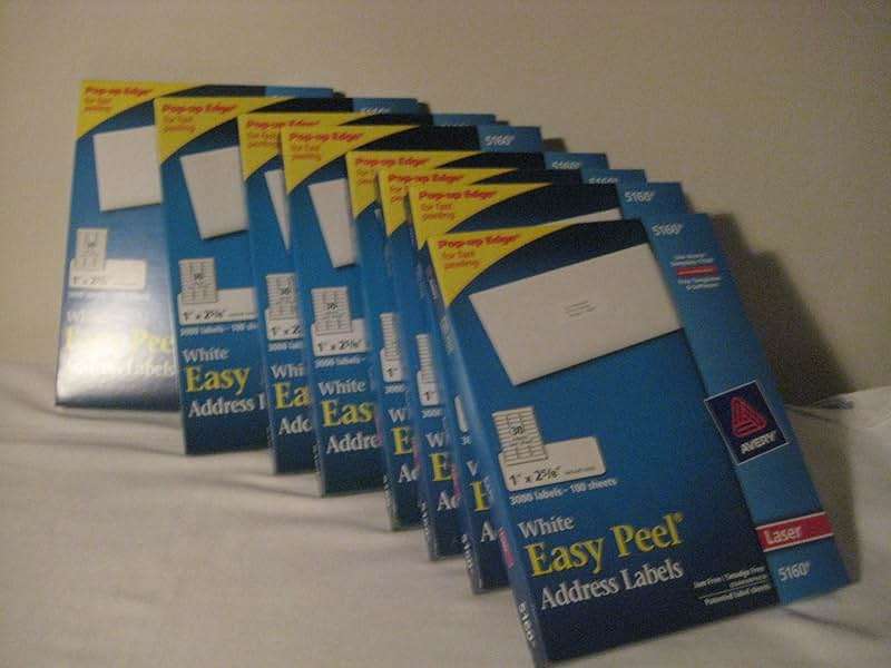 Avery Easy Peel Laser Address Labels, 1 x 2-5/8, White, 3000 per-box; 24,000 Lables (8 pack) - Image 1