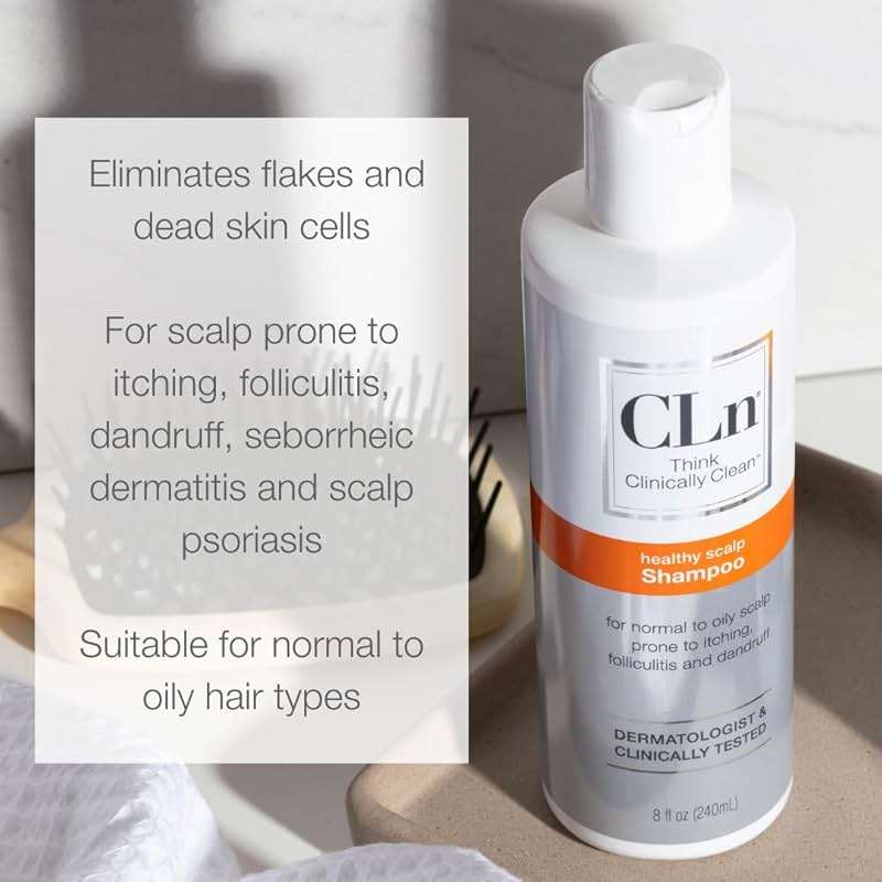 CLn® Shampoo - Clarifying Formula with Salicylic Acid, For Normal to Oily Scalp Prone to Folliculitis, Dandruff, Itchy & Flaky Scalp, Fragrance-Free & Paraben-Free, 8 fl. oz. - Image 5