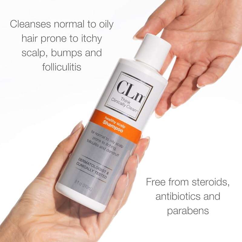 CLn® Shampoo - Clarifying Formula with Salicylic Acid, For Normal to Oily Scalp Prone to Folliculitis, Dandruff, Itchy & Flaky Scalp, Fragrance-Free & Paraben-Free, 8 fl. oz. - Image 6