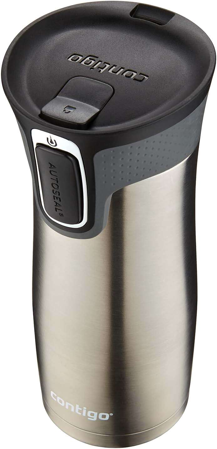 Contigo West Loop Stainless Steel Travel Mug with AUTOSEAL Lid, 16oz., Stainless Steel/Black - Image 1