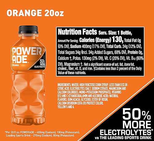 POWERADE Sports Drink Orange, 20 Ounce (Pack of 8) - Image 2