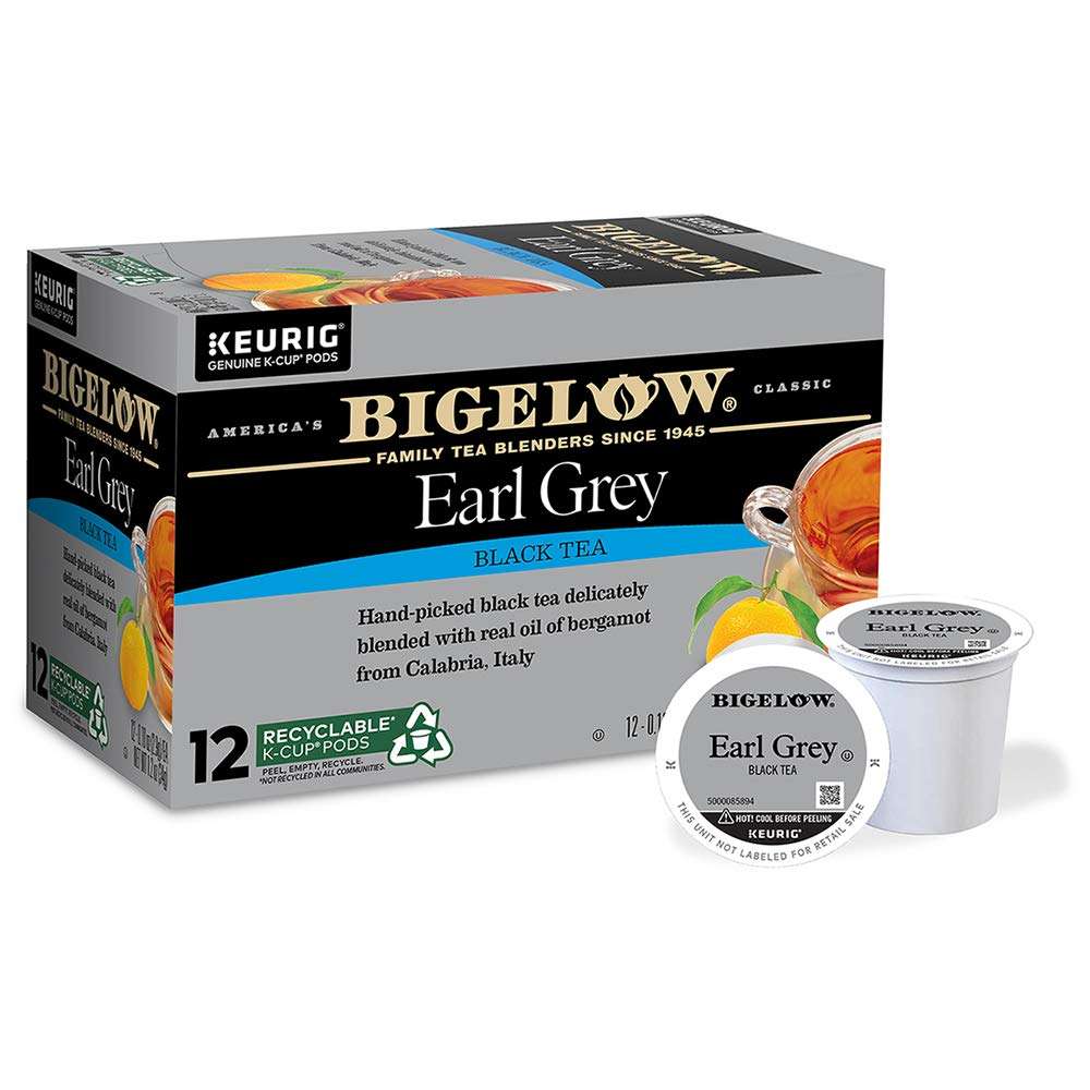 Bigelow Tea Earl Grey Black Tea Keurig K-Cup Pods, Caffeinated Tea Keurig Tea Pods, 12 Count Box (Pack of 6), 72 Total K-Cup Pods - Image 1