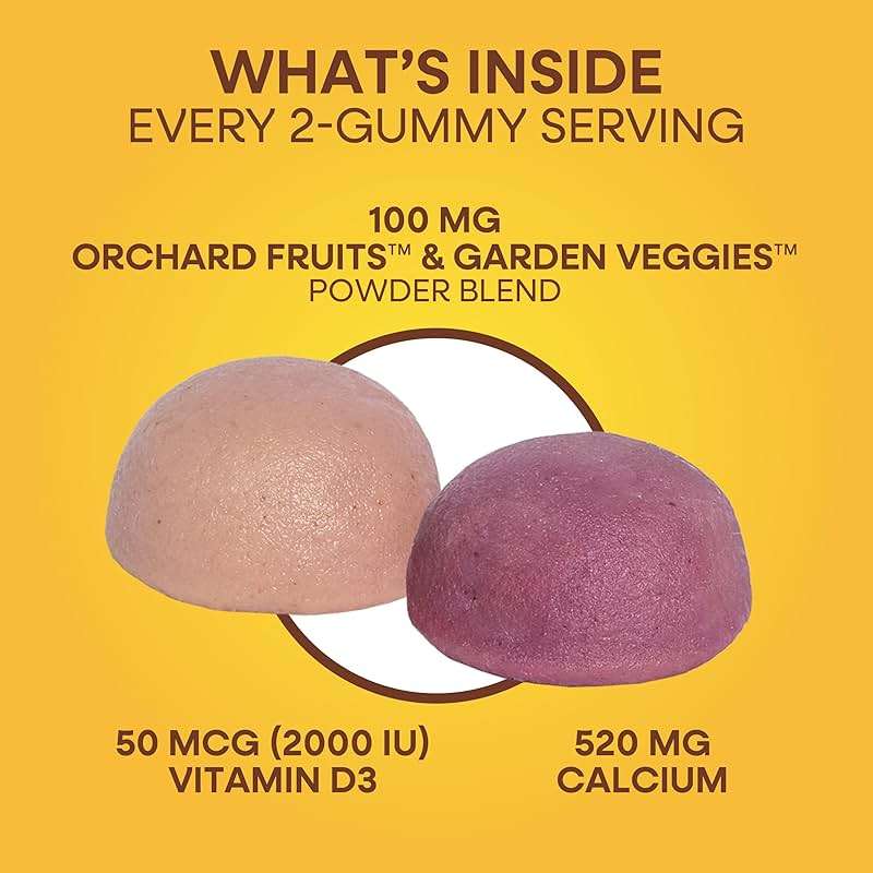 Nature’s Way Alive! Chewable Calcium Gummies with Vitamin D3, Daily Supplement Supports Healthy Bones and Teeth, and Muscle Function*, Strawberry and Raspberry-Lemonade Flavored, 60 Gummies - Image 4