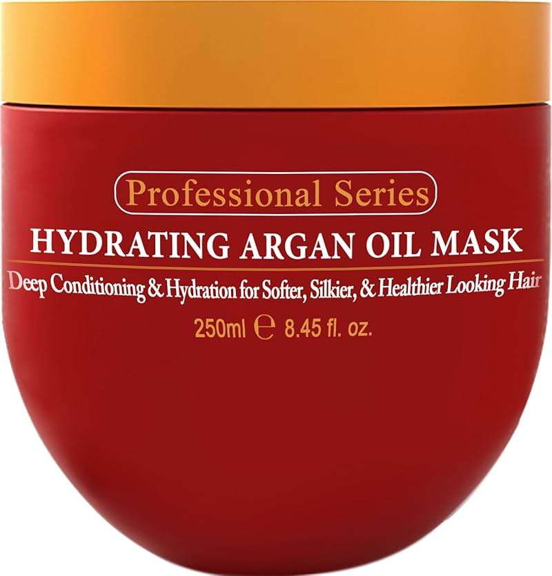 Arvazallia Hydrating Argan Oil Hair Mask and Deep Conditioner for Dry or Damaged Hair (8.45 oz Jar) - Image 1