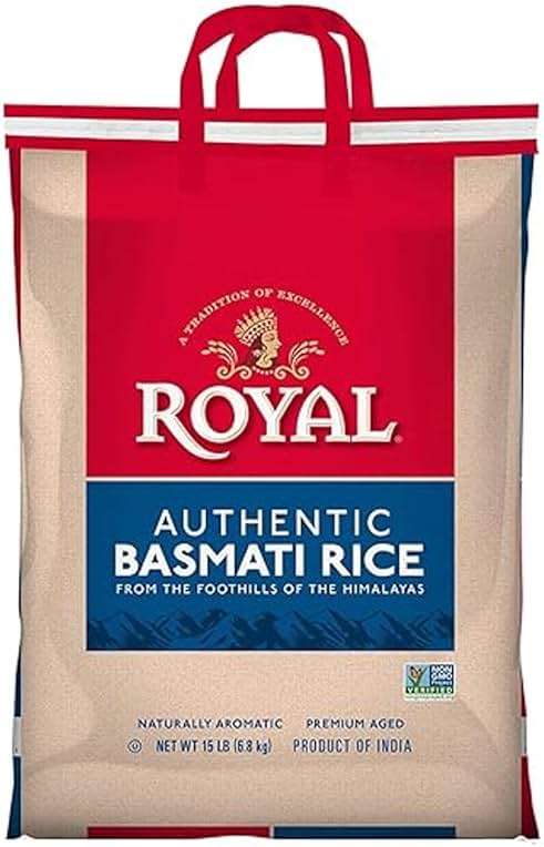 Royal Basmati Rice - Authentic Long Grain White Basmati Rice - 15 lb Bag - Perfect for Biryanis, Pilafs & Curries - Cook in Microwave or on Stove Top - Image 1