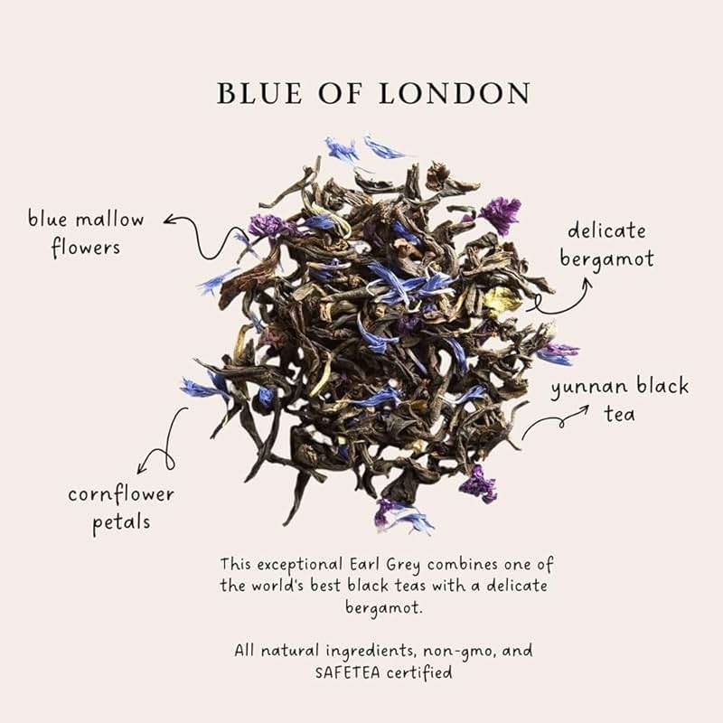 Palais des Thés - Blue of London - Earl Grey Black Tea, Bergamot & Cornflower - Premium Tea Bags, Serves 20 Cups - Image 2