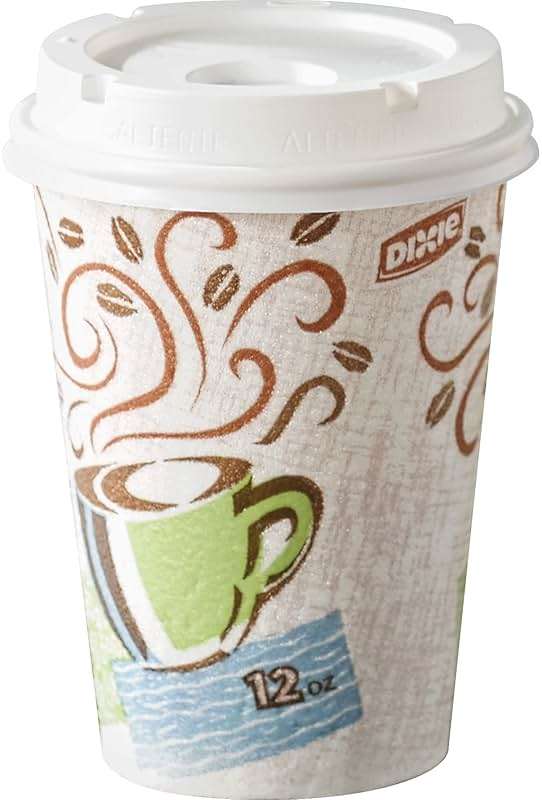 Dixie PerfecTouch 12 oz. Insulated Paper Hot Coffee Cup by GP PRO (Georgia-Pacific), Coffee Haze, 5342CDSBP, 160 Cups Per Case, Coffee Haze Design - Image 3