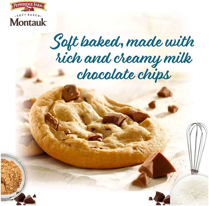 Pepperidge Farm Montauk Soft Baked Milk Chocolate Chunk Cookies, 8.6 Oz Bag (8 Cookies) - Image 4