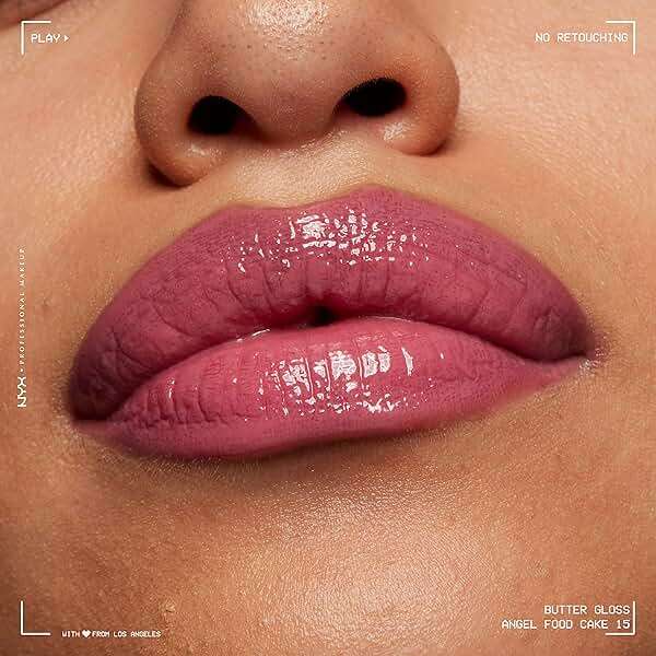 NYX PROFESSIONAL MAKEUP Butter Gloss, Non-Sticky Lip Gloss - Angel Food Cake (True Mauve) - Image 8