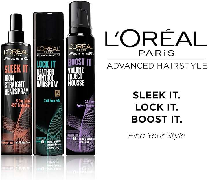 L'Oreal Paris LOCK IT Weather Control Hairspray, 48-Hour Extra Strong Hold Formula with Humidity Resistant Frizz Control, Lightweight Finishing Spray for All Hair Types, 8.25 oz - Image 5