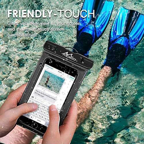 MoKo Waterproof Phone Pouch Holder, Cellphone Case Dry Bag with Lanyard Armband Compatible with iPhone 14 13 12 11 Pro Max, Samsung S21/S20/S10, Black - Image 4