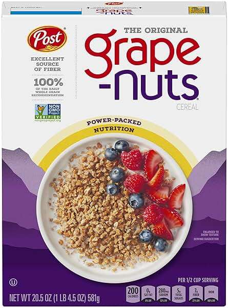 Grape-Nuts Original Cereal, Crunchy Whole Grain Wheat and Barley, Non-GMO, 20.5 oz Box - Image 1