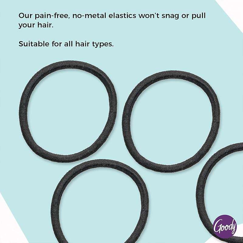 Goody Ouchless Hair Elastics - No Pull, No Breakage, Tangle-Free Hold for Thick, Curly, Coily & Textured Hair - 30 Count, Black, Long-Lasting Ponytail Holders for Women & Men - Image 3